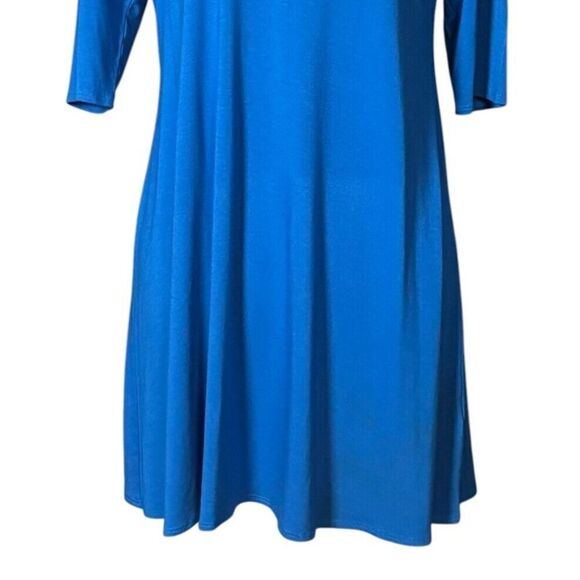 Eileen Fisher Tunic Shift Dress Size Medium Blue Preppy Classic Quiet Luxury - Picture 4 of 8